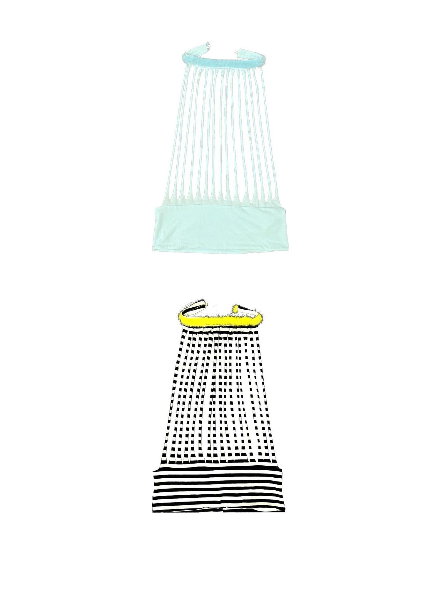 Ttsunami Multicolor Striped Layered Plush Ruffle Women&
