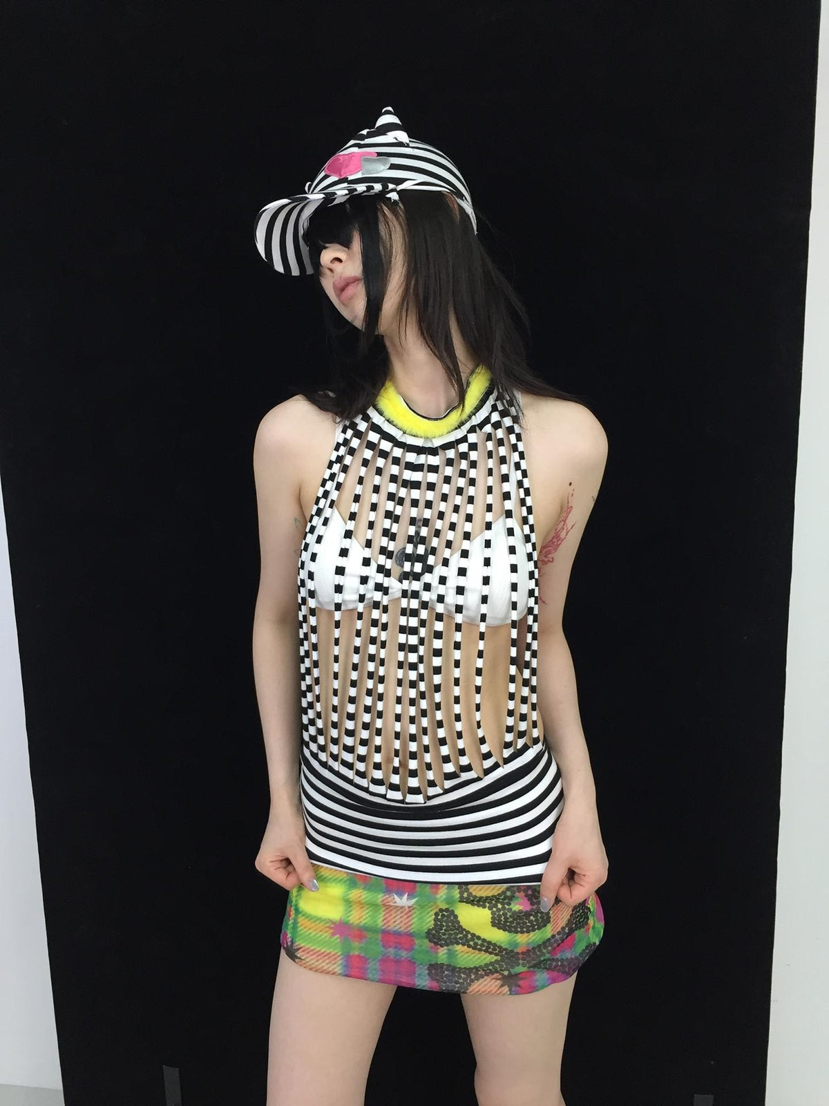 Ttsunami Multicolor Striped Layered Plush Ruffle Women&
