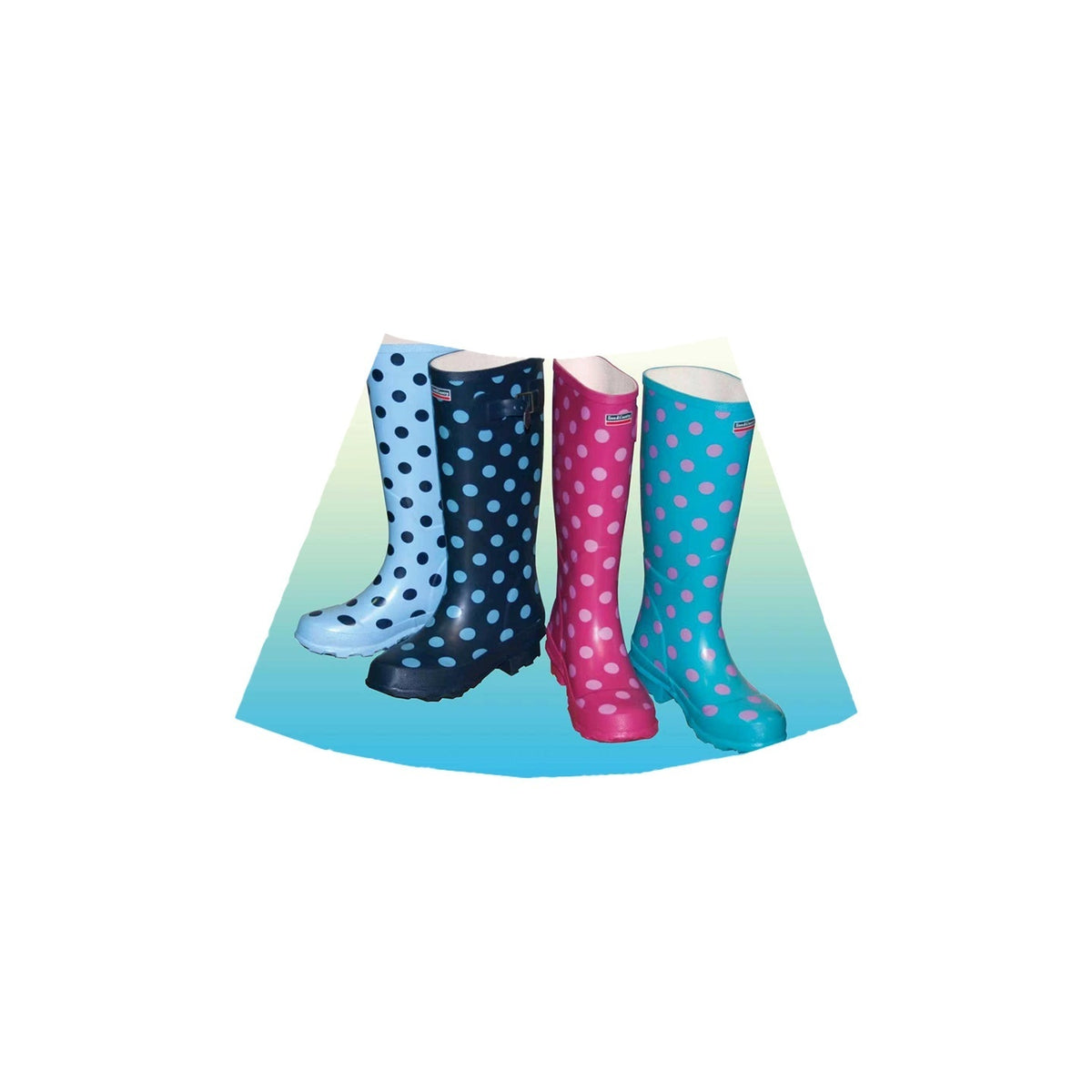 Ttsunami_Saturated_Blue_Polka_Dot_Boot_Print_Mesh_A_Line_Slim_Women&