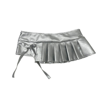 Ttsunami_Silver_Asymmetric_Low_Waist_Pressed_Pleats_Women&