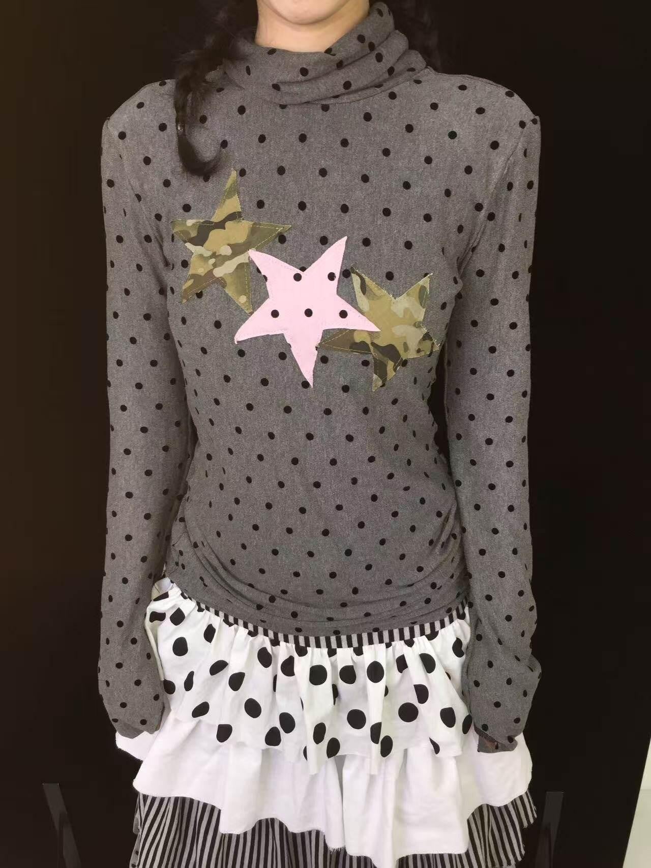 Ttsunami Star Polka Dot Knitted Slim Fit Women&