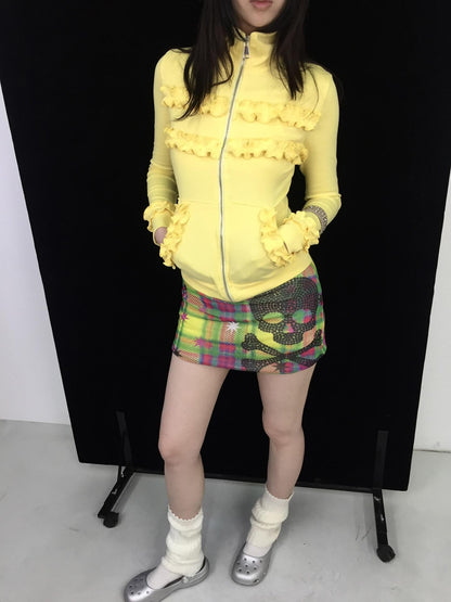 Ttsunami Supersaturated Skull Text Print Slim Fit A Line Women&