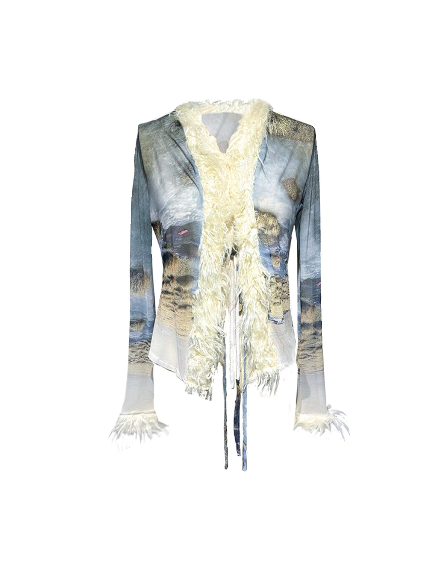 Ttsunami Tulle Fuzzy Ethnic Print Women&