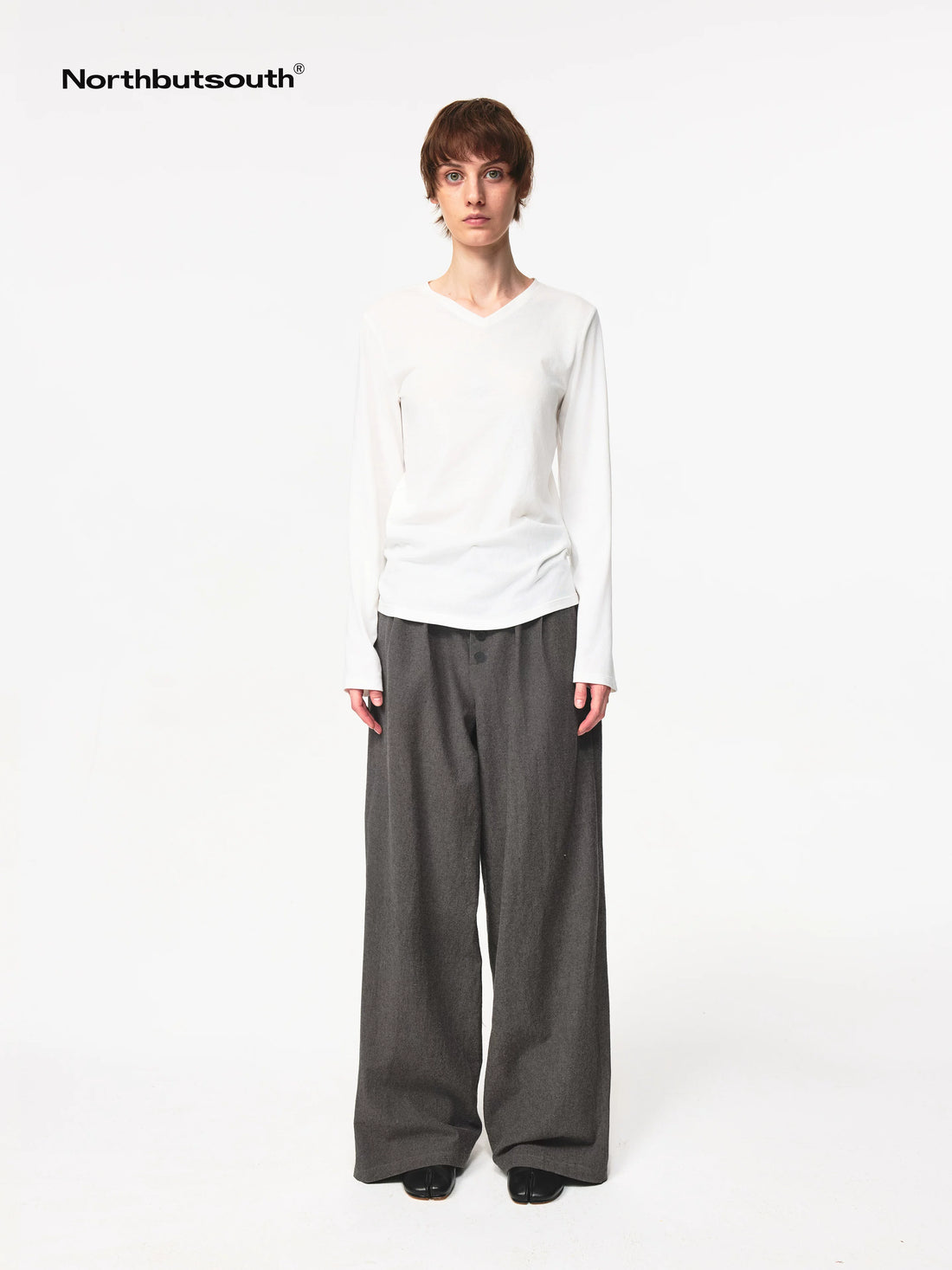 Tunnel Pleat Cotton Linen Textured Multi Button Relaxed Trousers