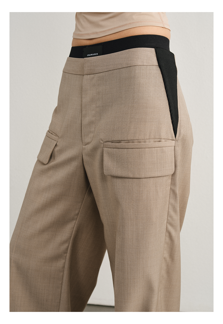 Tweed Wool Adjustable Waist Trousers