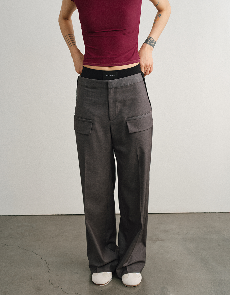 Tweed Wool Adjustable Waist Trousers