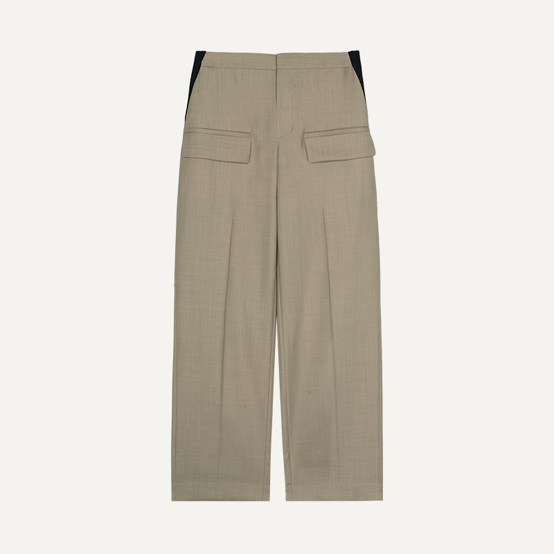 Tweed Wool Adjustable Waist Trousers