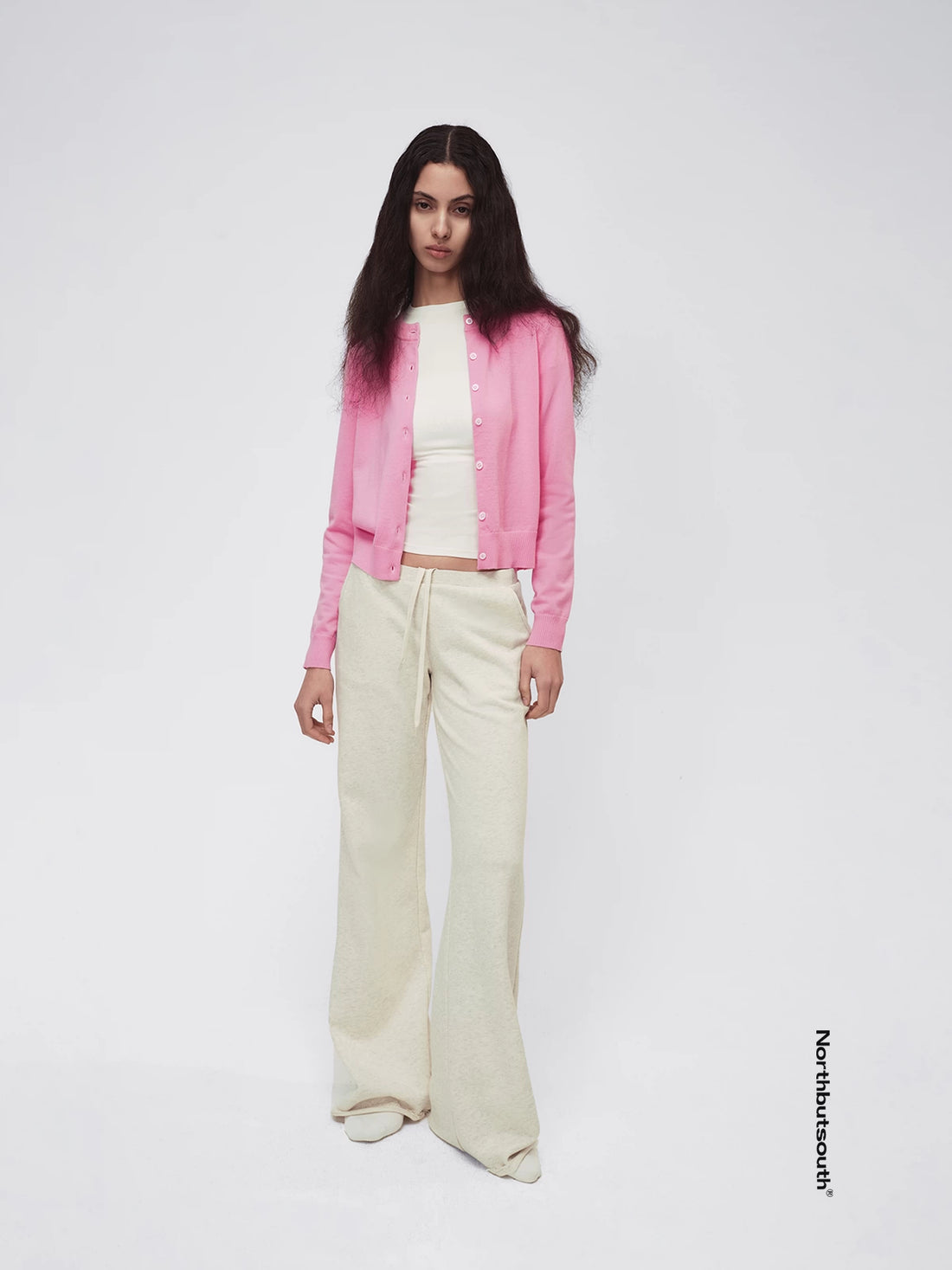 Two Tone Colorblock Lightweight Mother Of Pearl Button Women&