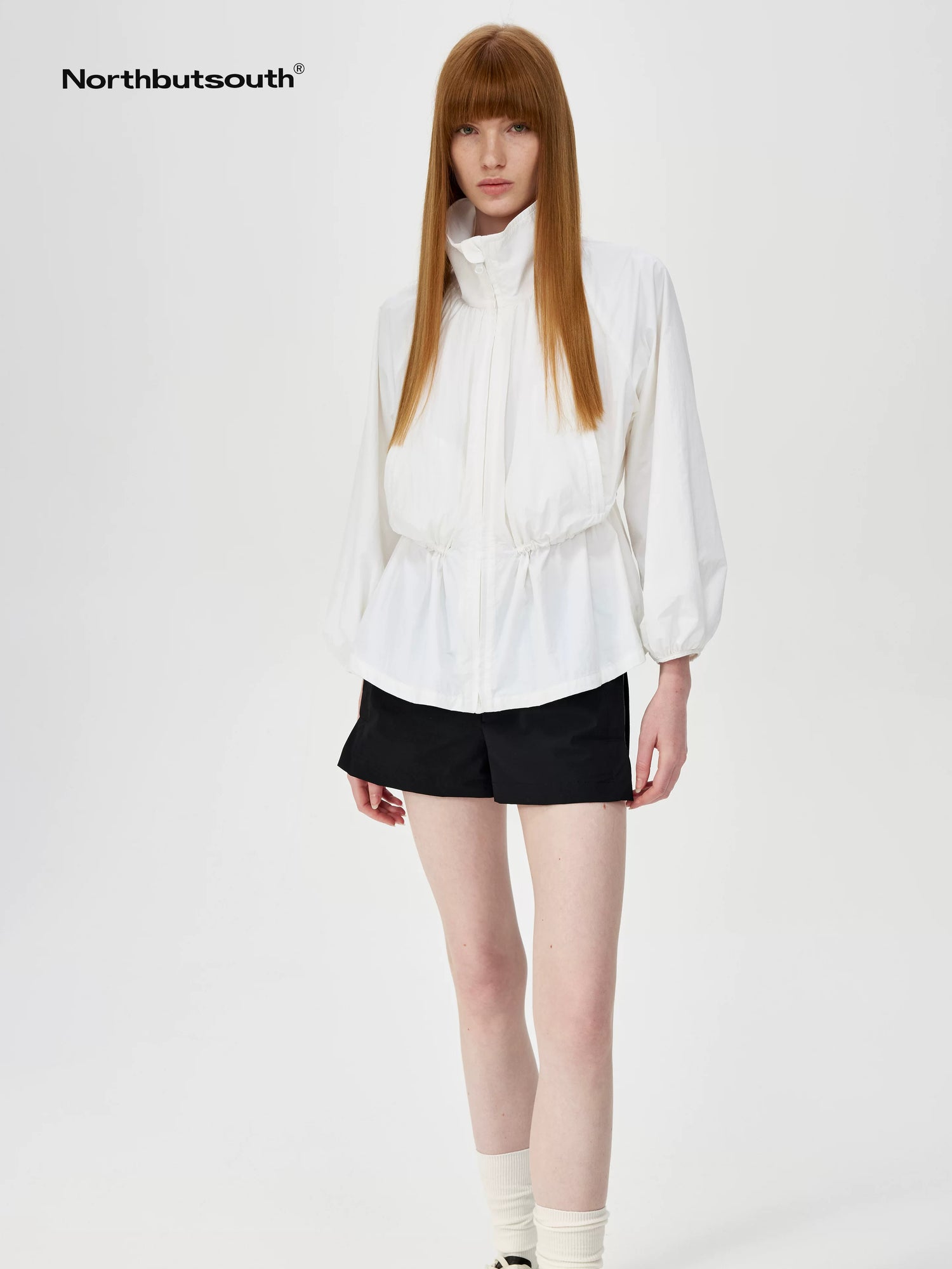 Umbrella Waist Tie Sun Protection Shirt V-neck T-shirt Long Sleeve