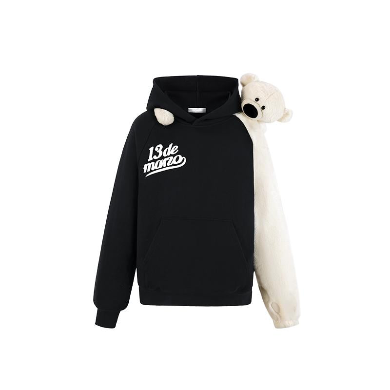 Unisex 3D Bear Hoodie With Raglan Sleeveshoodies