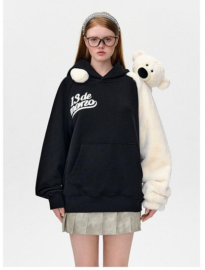 Unisex 3D Bear Hoodie With Raglan Sleeveshoodies