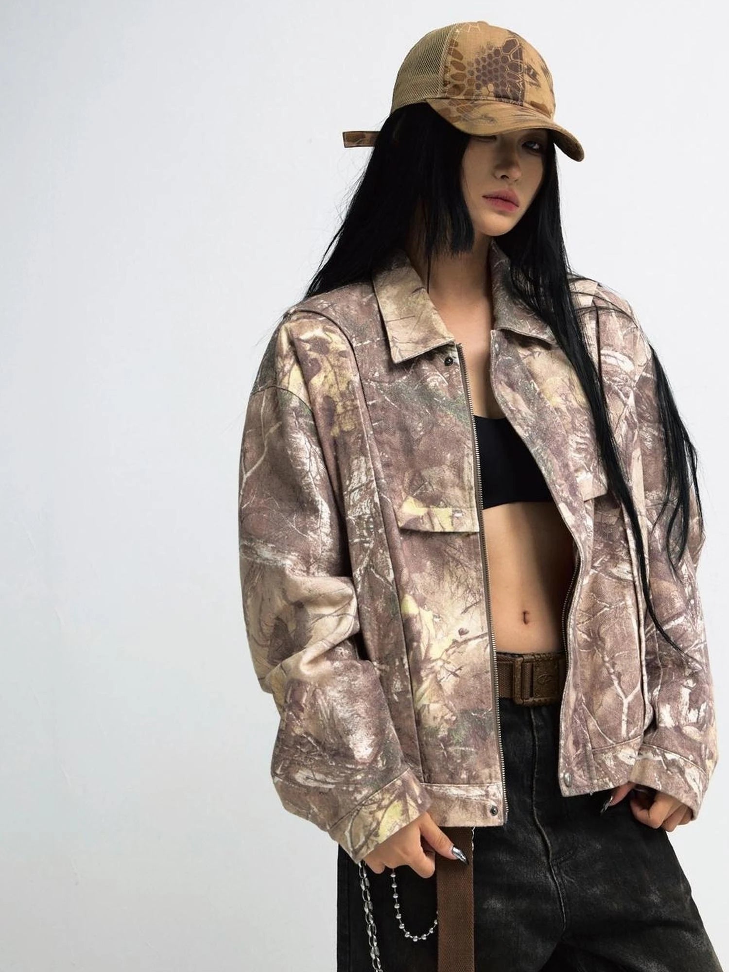 Unisex Camo Twig Washed Work Jacket