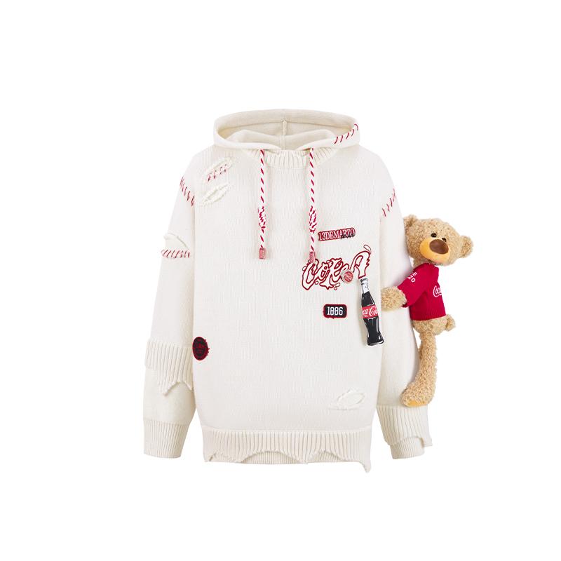 Unisex Coca-Cola Collab Patchwork Hoodie Sweatersweaters