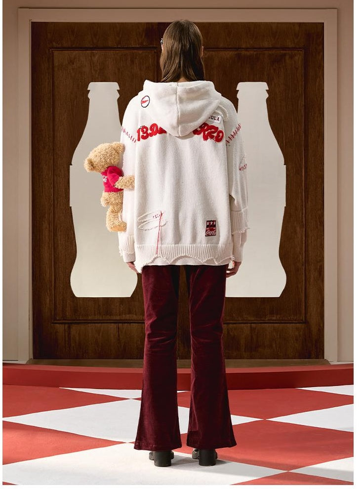 Unisex Coca-Cola Collab Patchwork Hoodie Sweatersweaters