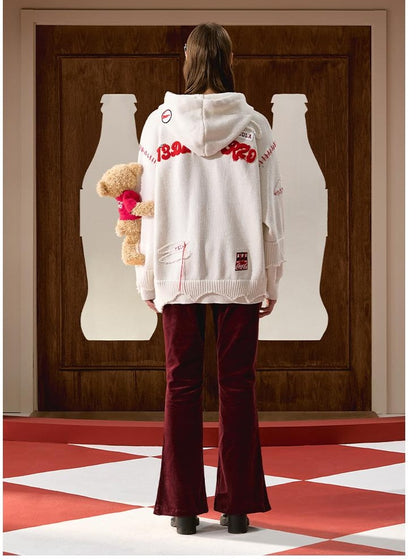 Unisex Coca-Cola Collab Patchwork Hoodie Sweatersweaters