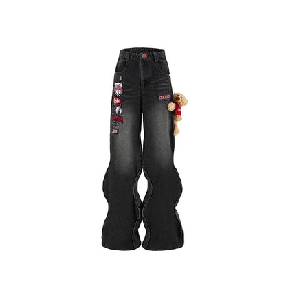 Unisex Coca-Cola Denim: Embroidered Wide-Leg Jeans