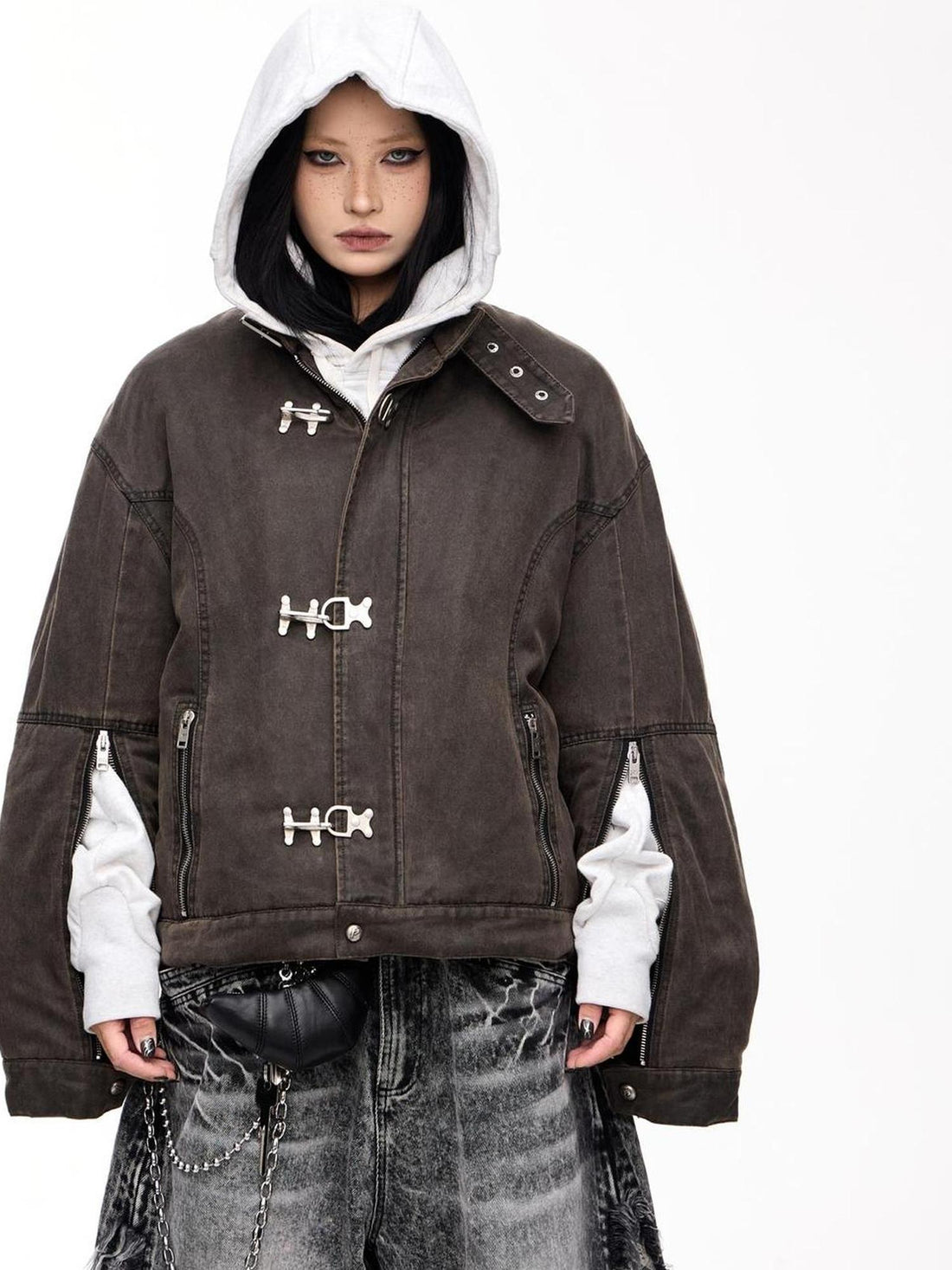 Peoplesense Unisex Deconstructed Washed Cotton Oversized Jacket