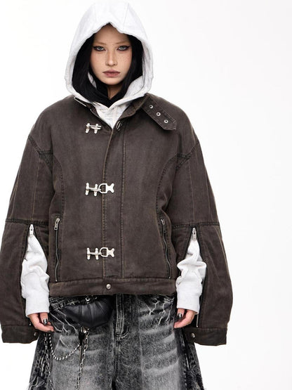 Peoplesense Unisex Deconstructed Washed Cotton Oversized Jacket