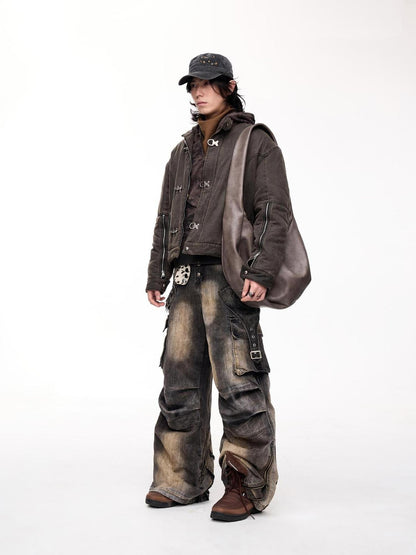 Peoplesense Unisex Deconstructed Washed Cotton Oversized Jacket