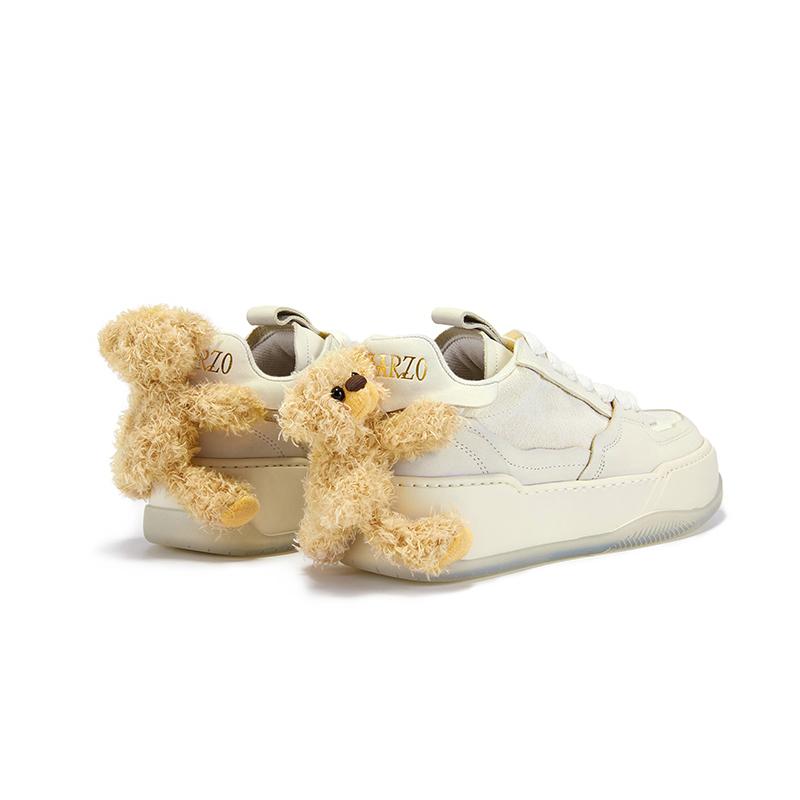 Unisex Detachable Plush Sneakers With Chunky Solefashion Casual Shoes