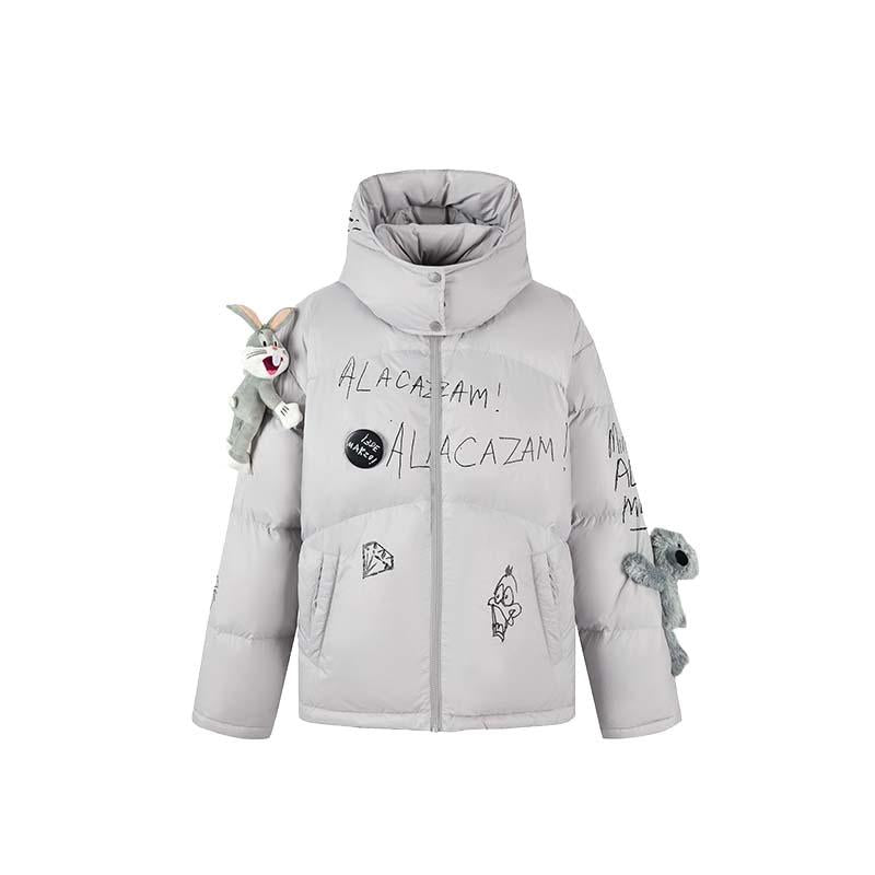 Unisex Looney Tunes Graffiti Hooded Puffer Jacketjackets