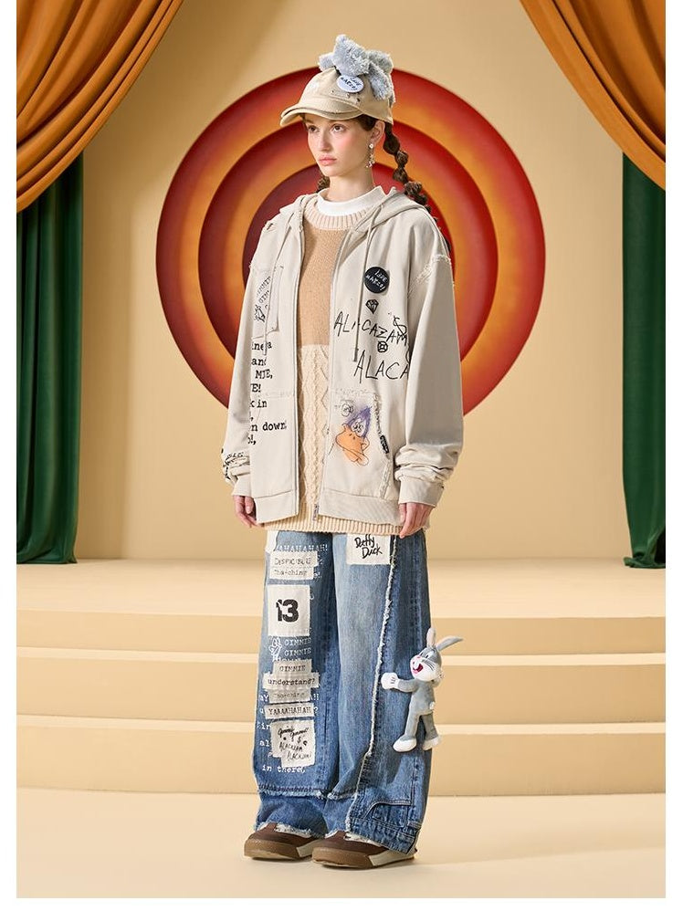 Unisex Looney Tunes Graffiti Straight-Leg Jeansjeans