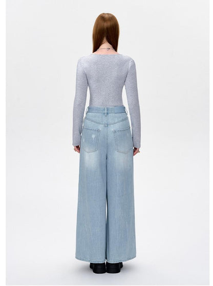 Unisex Low-Rise Wide-Leg Jeans: Trendy &amp; Versatile