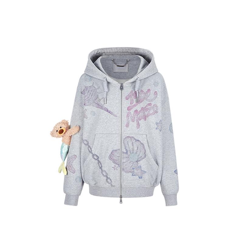 Unisex Ocean Graphic Hooded Zip-Up Sweatshirthoodies