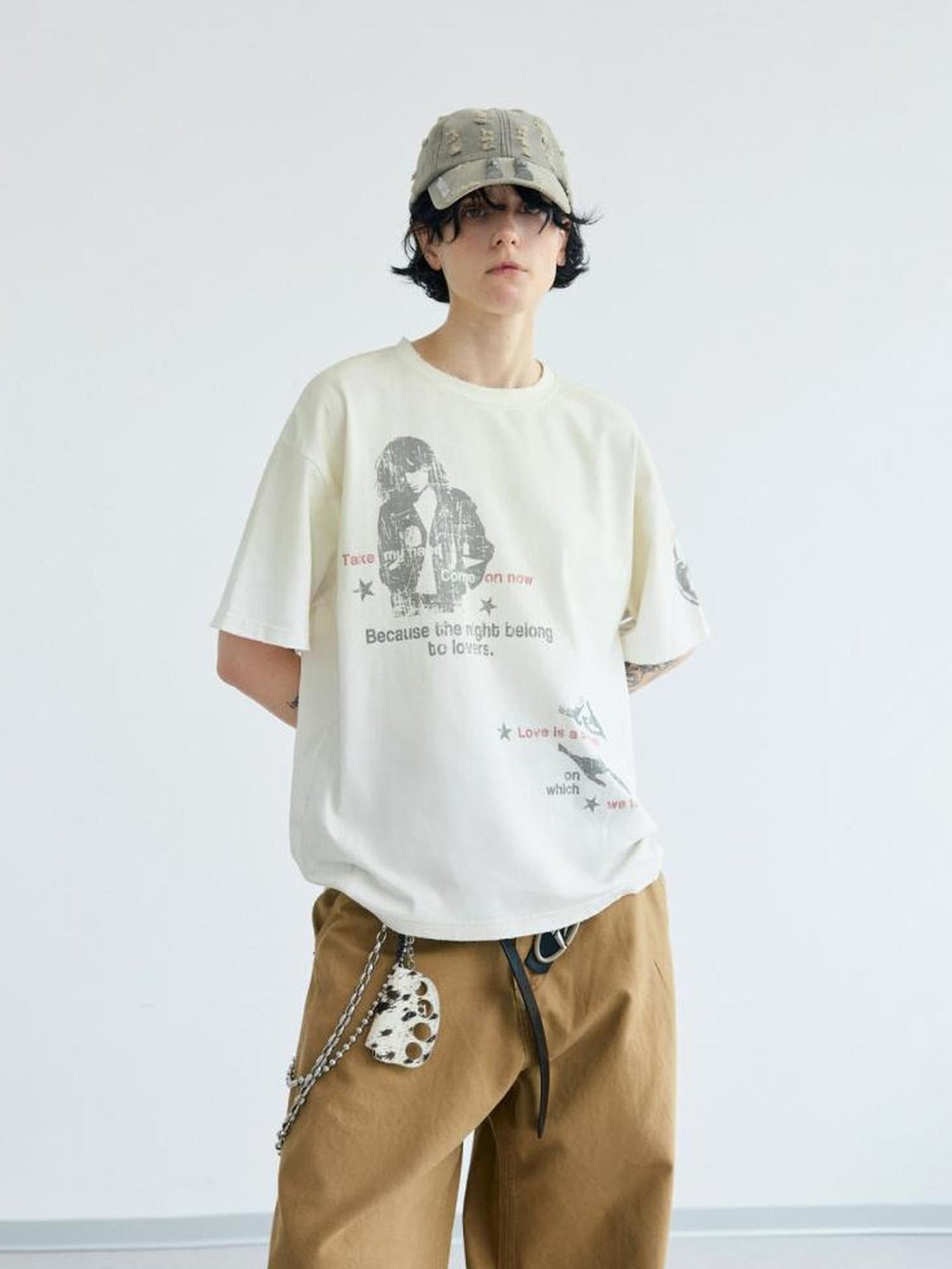 Peoplesense Unisex Vintage Oversized Tee With Gradient Print