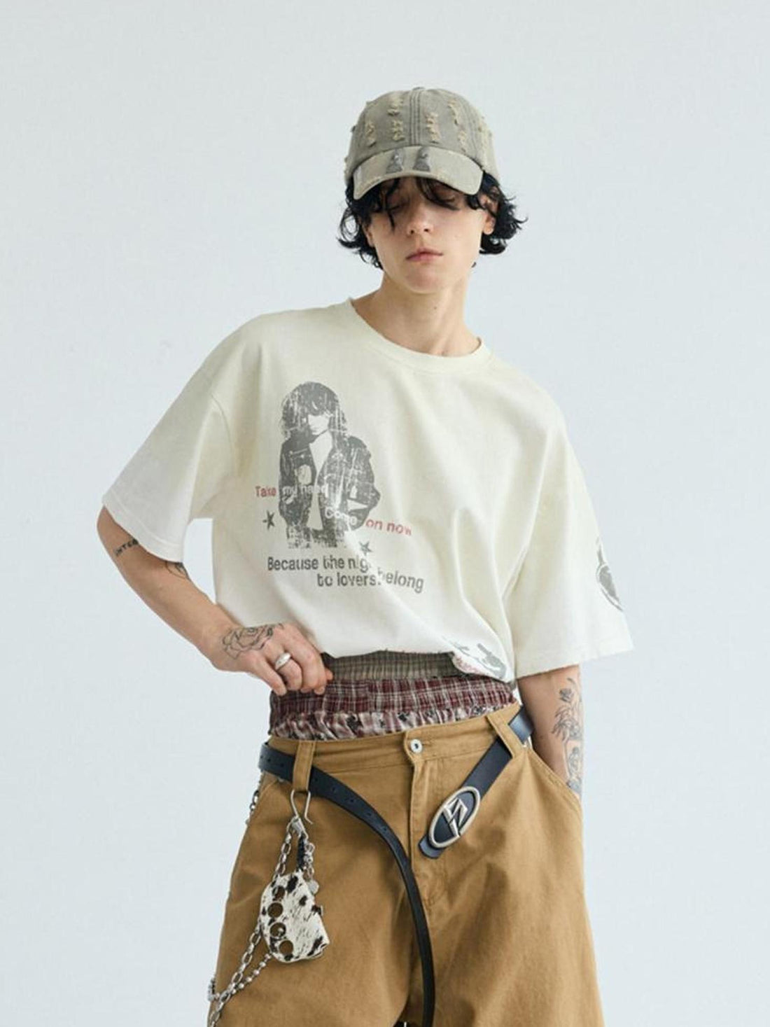 Peoplesense Unisex Vintage Oversized Tee With Gradient Print