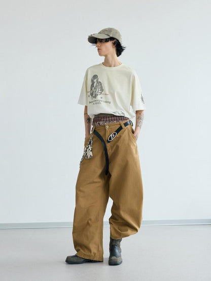 Peoplesense Unisex Vintage Oversized Tee With Gradient Print