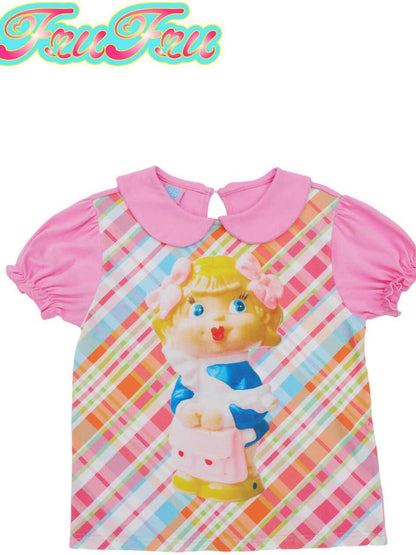 Frufru Gulu Unlined Cotton Loose Fit PVC Sleeve Top S M Size Manual Measure 1 3 Cm Error