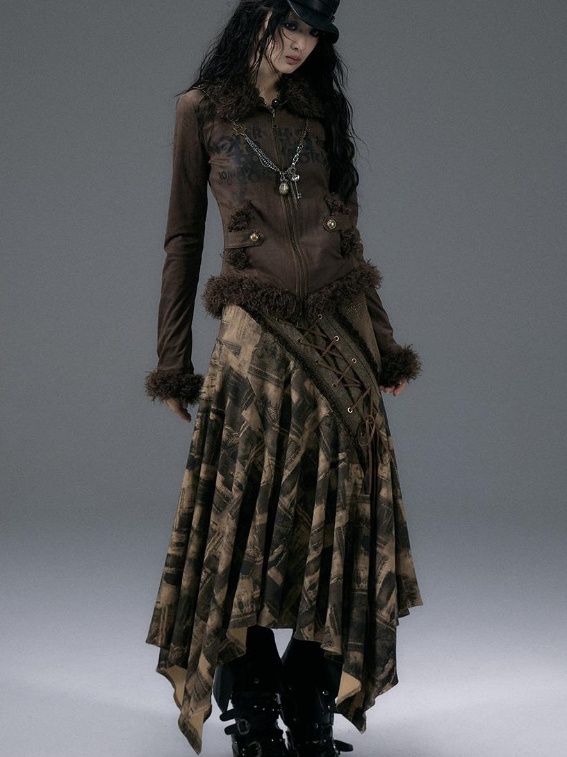 NO ROMANCE Urban Punk Rock Studded Asymmetrical Long Dresses