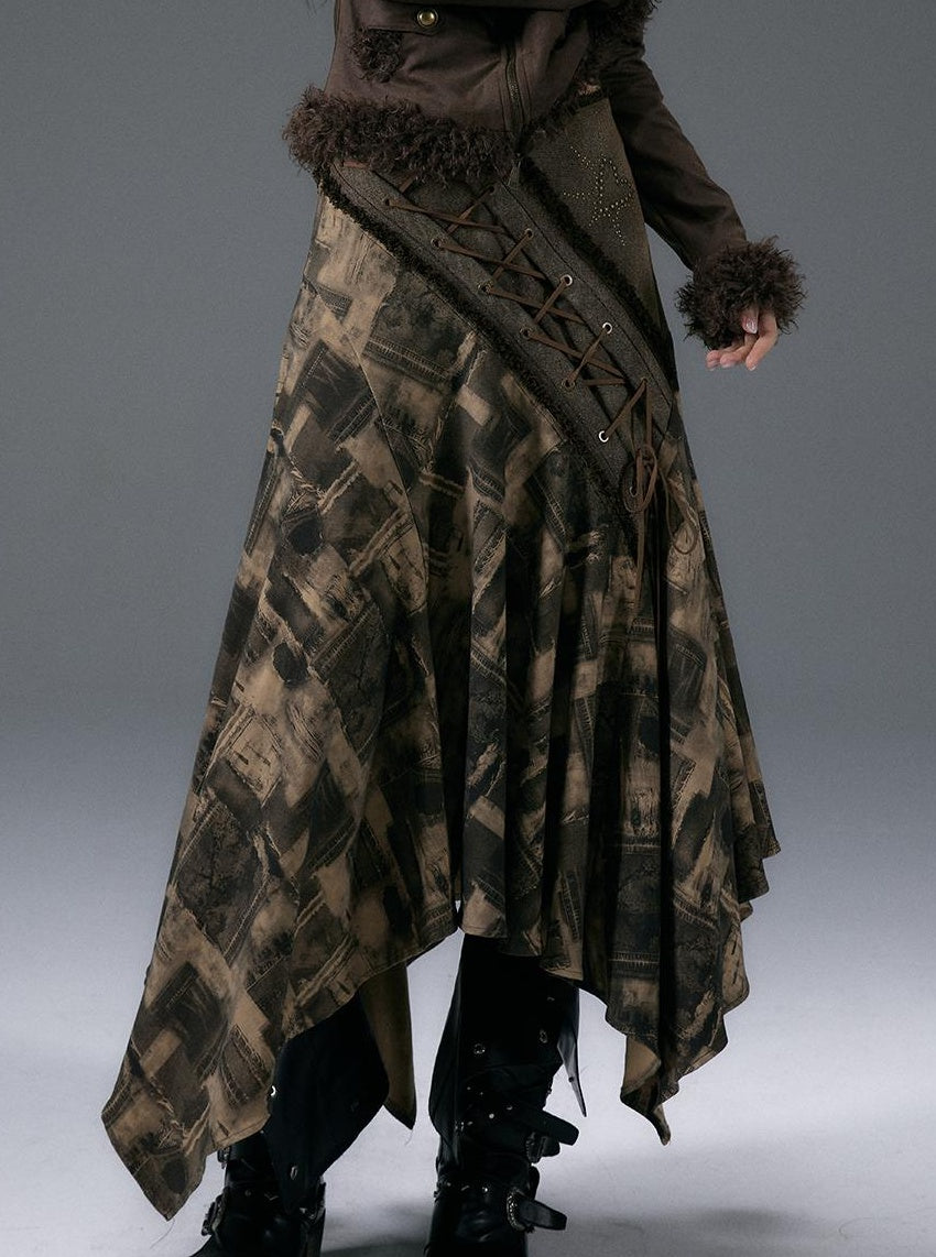 NO ROMANCE Urban Punk Rock Studded Asymmetrical Long Dresses