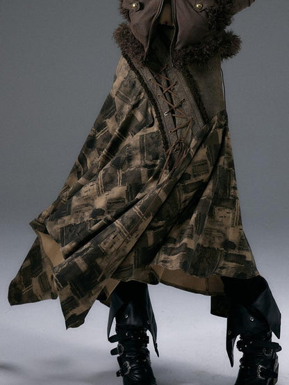 NO ROMANCE Urban Punk Rock Studded Asymmetrical Long Dresses