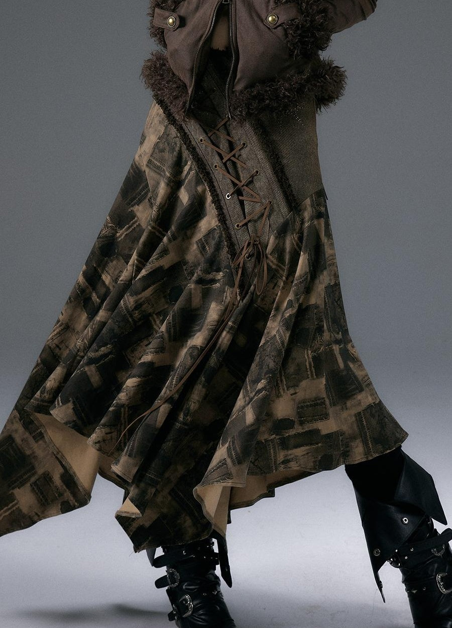 NO ROMANCE Urban Punk Rock Studded Asymmetrical Long Dresses