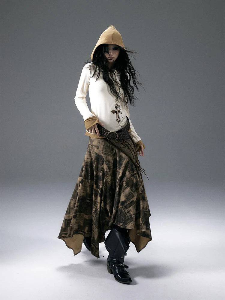 Urban Punk Rock Studded Asymmetrical Long Dresses