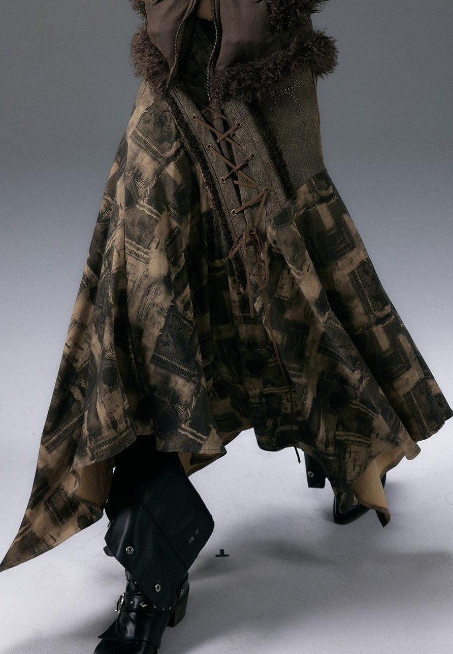 NO ROMANCE Urban Punk Rock Studded Asymmetrical Long Dresses