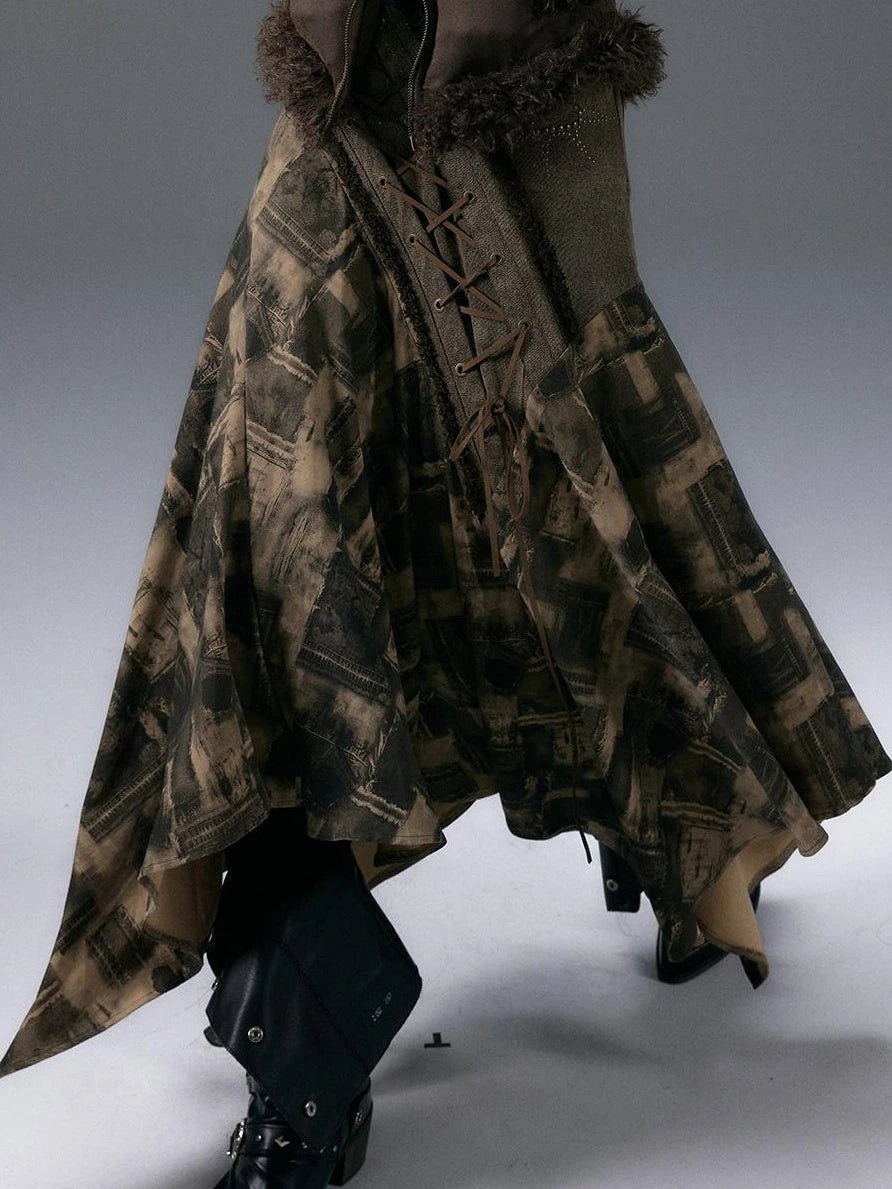 Urban Punk Rock Studded Asymmetrical Long Dresses