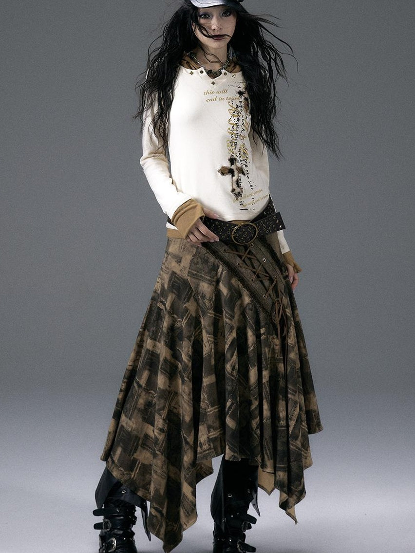 NO ROMANCE Urban Punk Rock Studded Asymmetrical Long Dresses