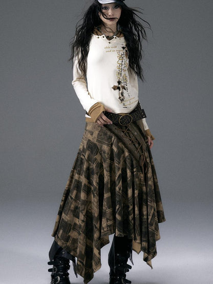 NO ROMANCE Urban Punk Rock Studded Asymmetrical Long Dresses