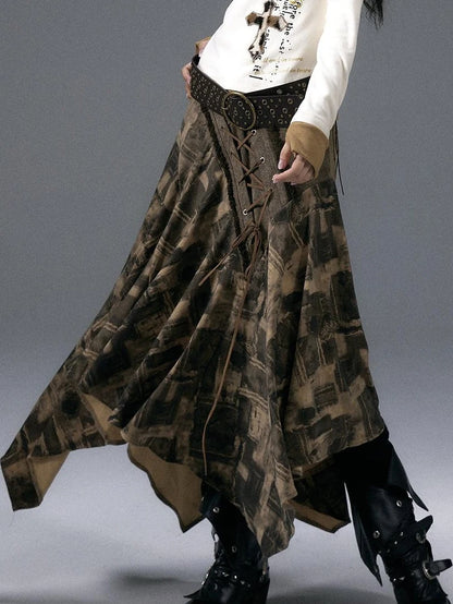 Urban Punk Rock Studded Asymmetrical Long Dresses