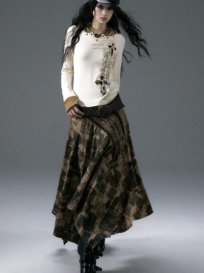 NO ROMANCE Urban Punk Rock Studded Asymmetrical Long Dresses