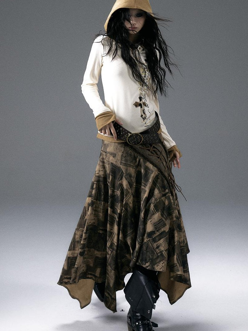 NO ROMANCE Urban Punk Rock Studded Asymmetrical Long Dresses