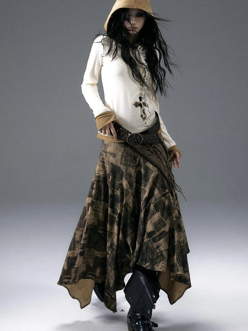 Urban Punk Rock Studded Asymmetrical Long Dresses