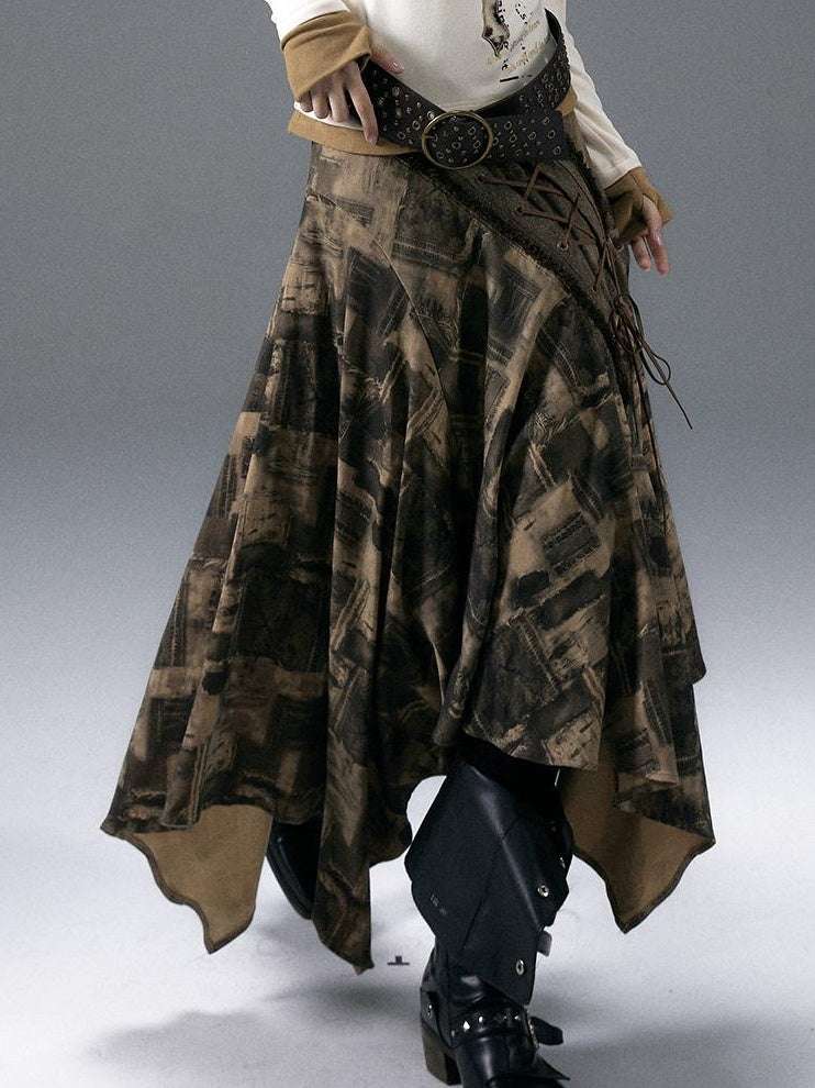 NO ROMANCE Urban Punk Rock Studded Asymmetrical Long Dresses