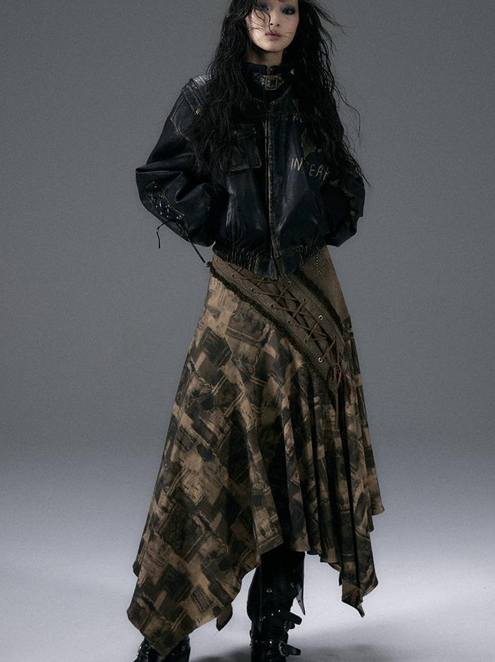 NO ROMANCE Urban Punk Rock Studded Asymmetrical Long Dresses