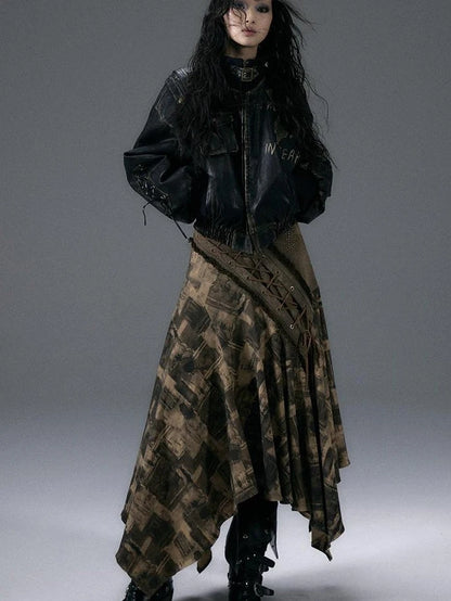 Urban Punk Rock Studded Asymmetrical Long Dresses