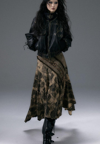 NO ROMANCE Urban Punk Rock Studded Asymmetrical Long Dresses