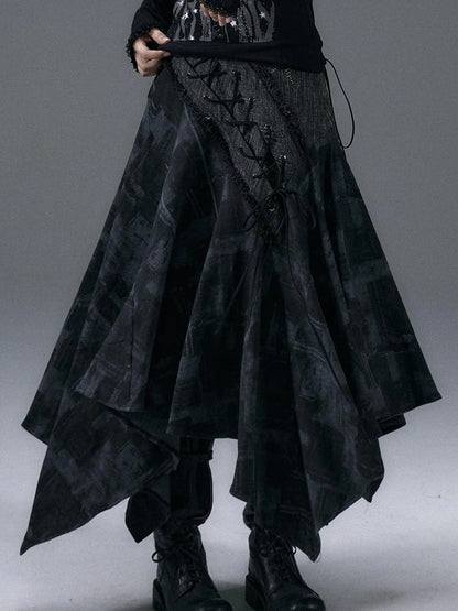 Urban Punk Rock Studded Asymmetrical Long Dresses